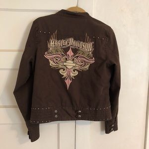 Harley Davidson brown denim jacket